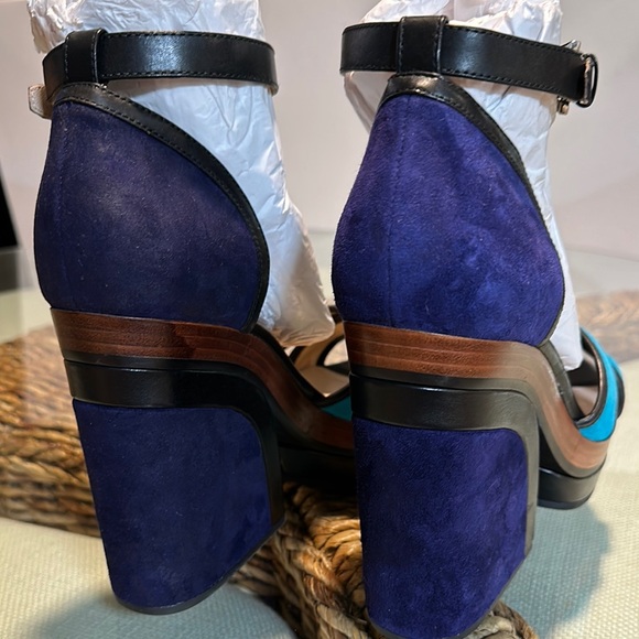New Botkier New York Paloma Women's Turquoise and Purple Platform Sandals. - Picture 4 of 12